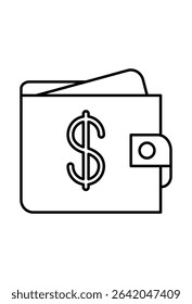 Wallet with dollar sign, symbolizing money