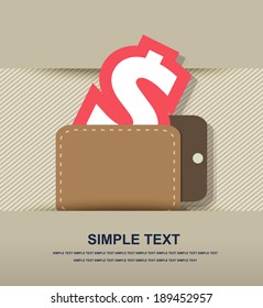 Wallet with dollars icon