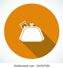 Wallet with dollars icon