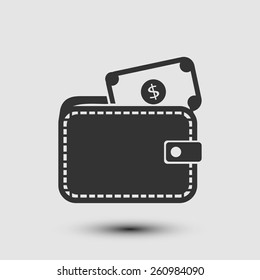 Wallet with dollars icon