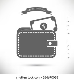 Wallet with dollars icon