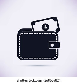 Wallet with dollars icon