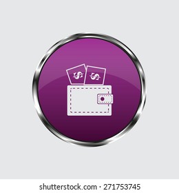 Wallet with dollars icon