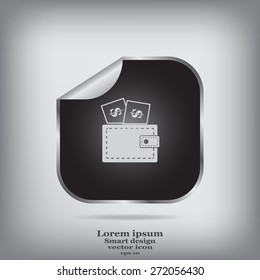Wallet with dollars icon