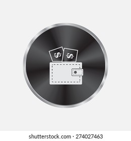 Wallet with dollars icon