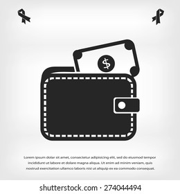 Wallet with dollars icon