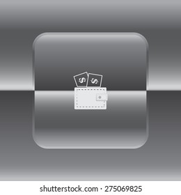 Wallet with dollars icon