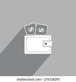 Wallet with dollars icon