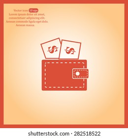Wallet with dollars icon