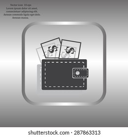 Wallet with dollars icon