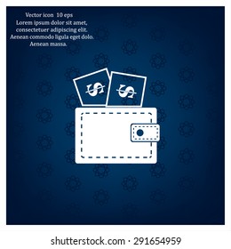 Wallet with dollars icon
