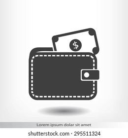 Wallet with dollars icon
