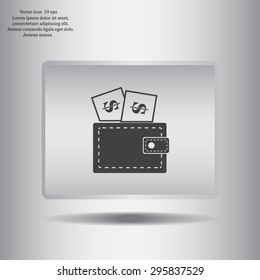 Wallet with dollars icon