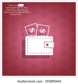 Wallet with dollars icon