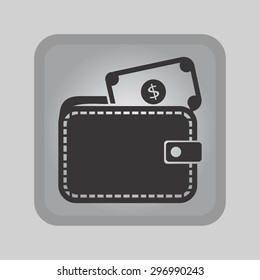 Wallet with dollars icon