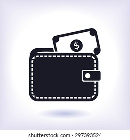 Wallet with dollars icon