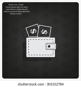 Wallet with dollars icon