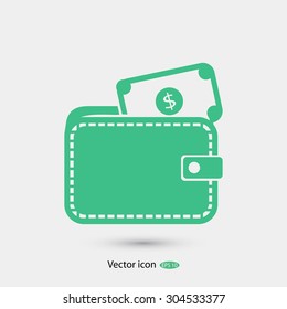 Wallet with dollars icon