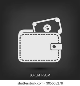 Wallet with dollars icon