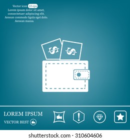 Wallet with dollars icon