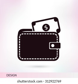 Wallet with dollars icon