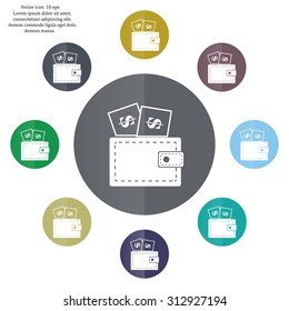 Wallet with dollars icon