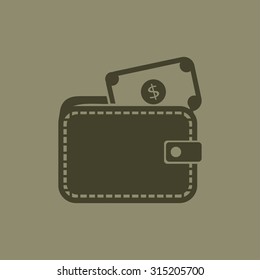 Wallet with dollars icon