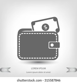 Wallet with dollars icon
