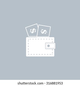 Wallet with dollars icon