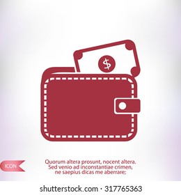 Wallet with dollars icon