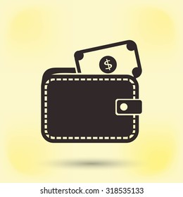 Wallet with dollars icon