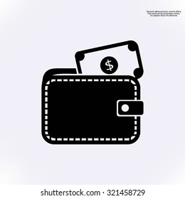 Wallet with dollars icon