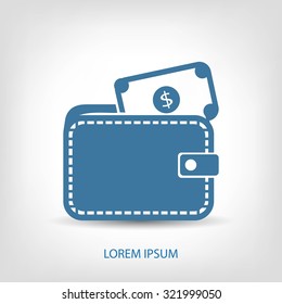 Wallet with dollars icon