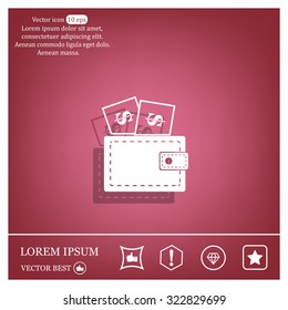 Wallet with dollars icon