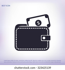 Wallet with dollars icon