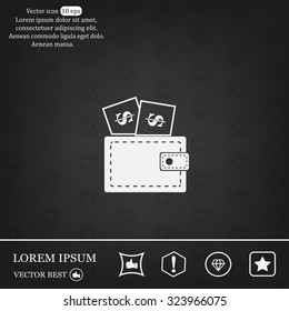 Wallet with dollars icon
