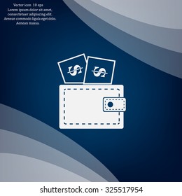 Wallet with dollars icon