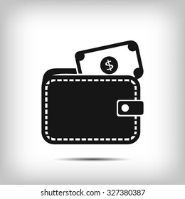 Wallet with dollars icon