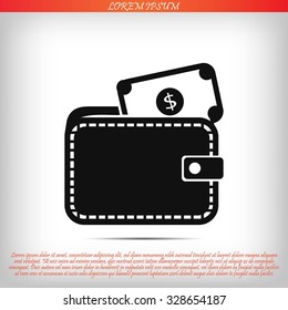 Wallet with dollars icon