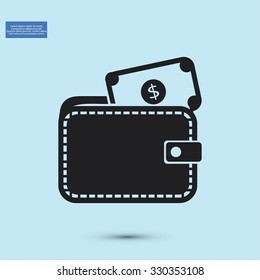 Wallet with dollars icon