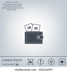 Wallet with dollars icon