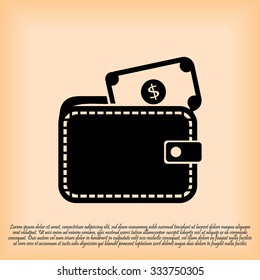 Wallet with dollars icon