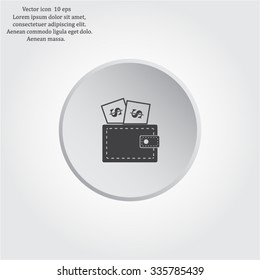 Wallet with dollars icon
