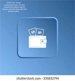 Wallet with dollars icon