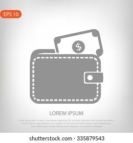 Wallet with dollars icon
