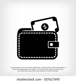 Wallet with dollars icon