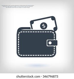 Wallet with dollars icon