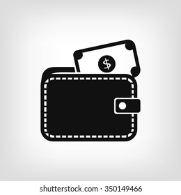 Wallet with dollars icon