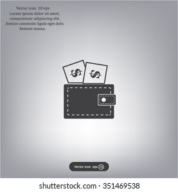 Wallet with dollars icon