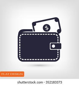 Wallet with dollars icon